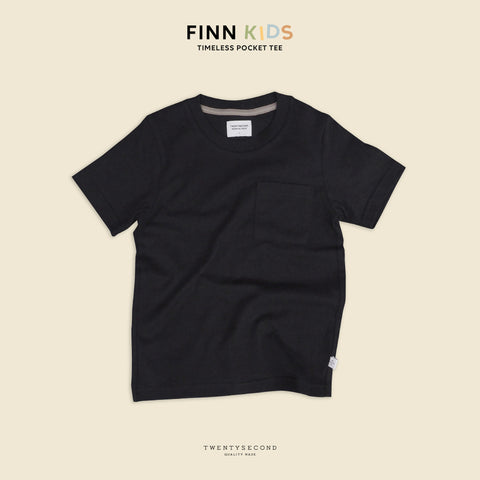 FINN KIDS POCKET TEE - BLACK