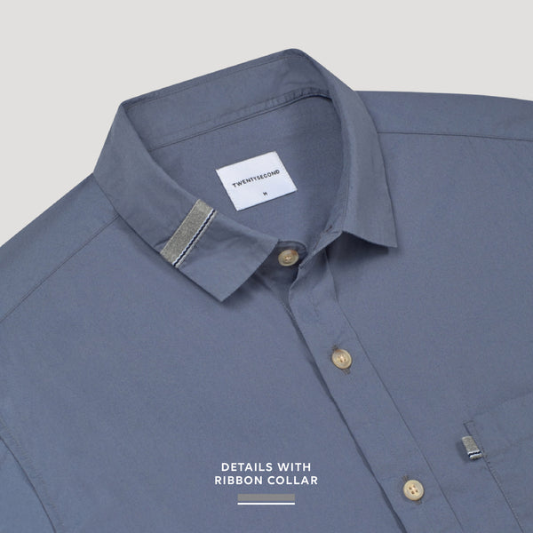 GLEN RIBBON SHIRT - BLUE