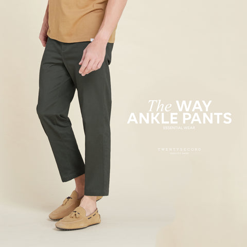 WAY ANKLE PANTS - OLIVE