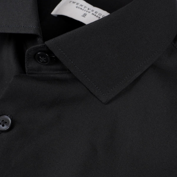 CLASSIC CUTAWAY COLLAR SHIRT - BLACK