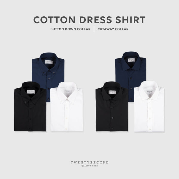 CLASSIC CUTAWAY COLLAR SHIRT - BLACK