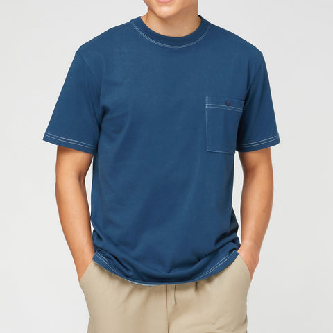 BEAM STITCH POCKET TEE - NAVY (Oversized fit)