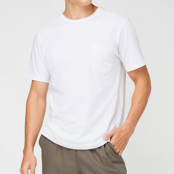 CLUB POCKET TEE - WHITE (Oversized fit)