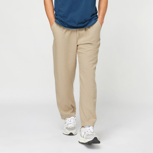 LINEN RELAXED PANTS - BROWN
