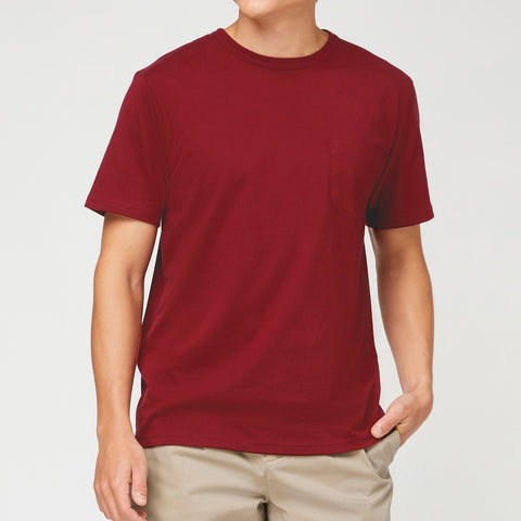 CLUB POCKET TEE - MAROON (Oversized fit)