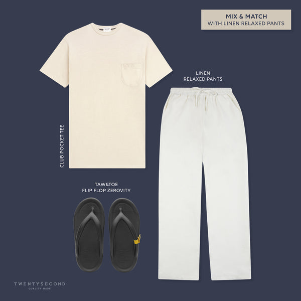 LINEN RELAXED PANTS - WHITE