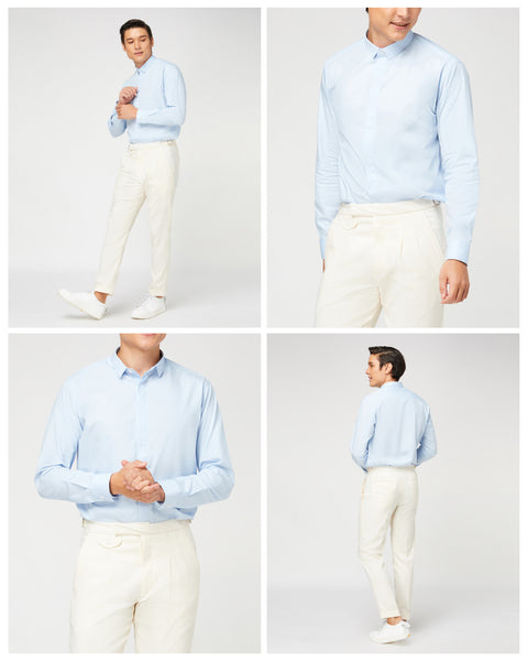 MINI COLLAR SHIRT - BLUE