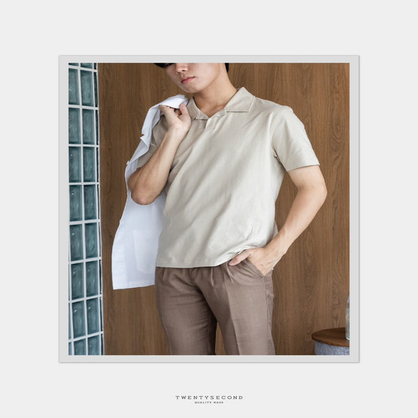 JOEL POLO TEE - KHAKI