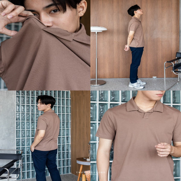 JOEL POLO TEE - BROWN