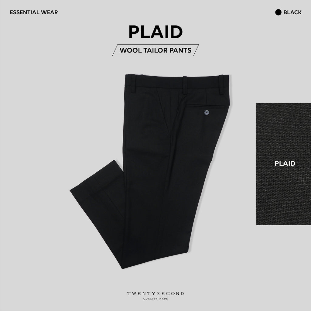 PLAID TAILOR PANTS - BLACK