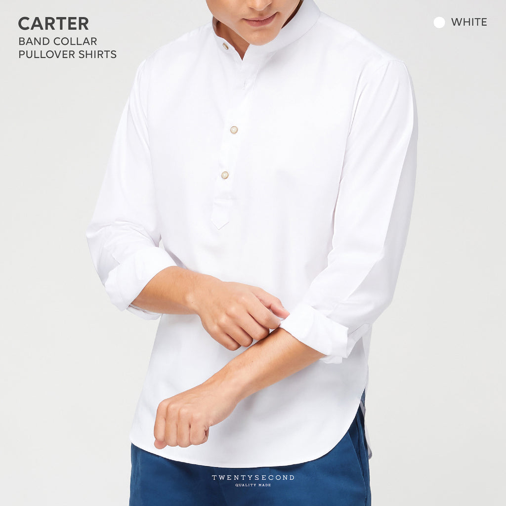 CARTER PULLOVER SHIRT - WHITE