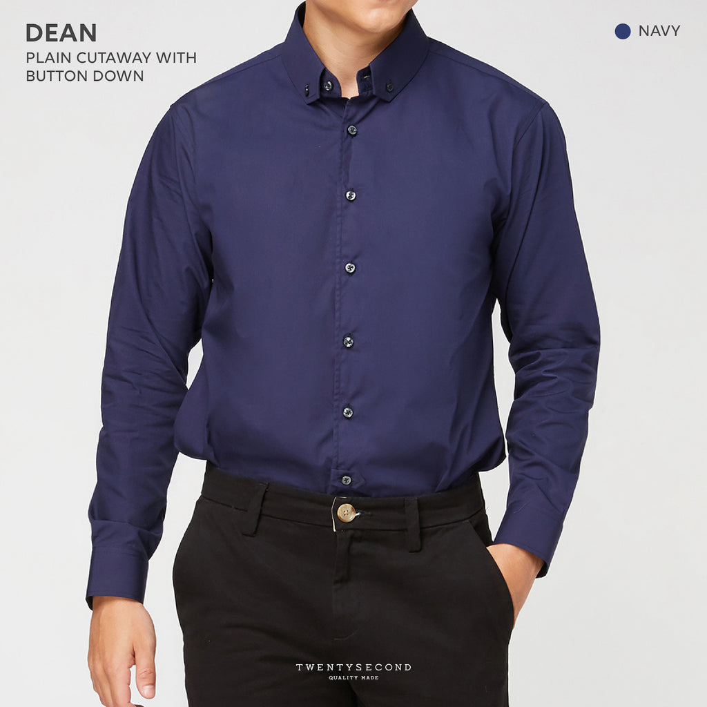 DEAN CUT COLLAR SHIRT - DARK BLUE