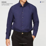 DEAN CUT COLLAR SHIRT - DARK BLUE