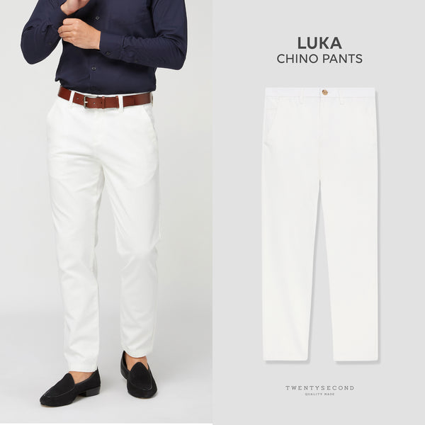 LUKA CHINO PANTS - WHITE