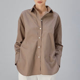 KALI OVERSIZED SHIRT - BROWN by Your Closet Needs This!