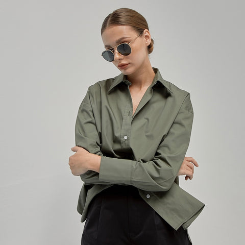 KALI OVERSIZED SHIRT - OLIVE by Your Closet Needs This!