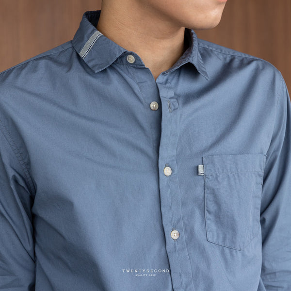 GLEN RIBBON SHIRT - BLUE