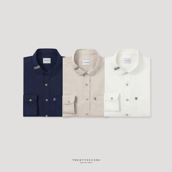 GLEN RIBBON SHIRT - NAVY