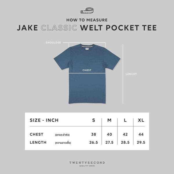 JAKE POCKET TEE - STEEL BLUE (Regular fit)