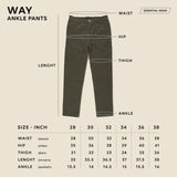 WAY ANKLE PANTS - OLIVE