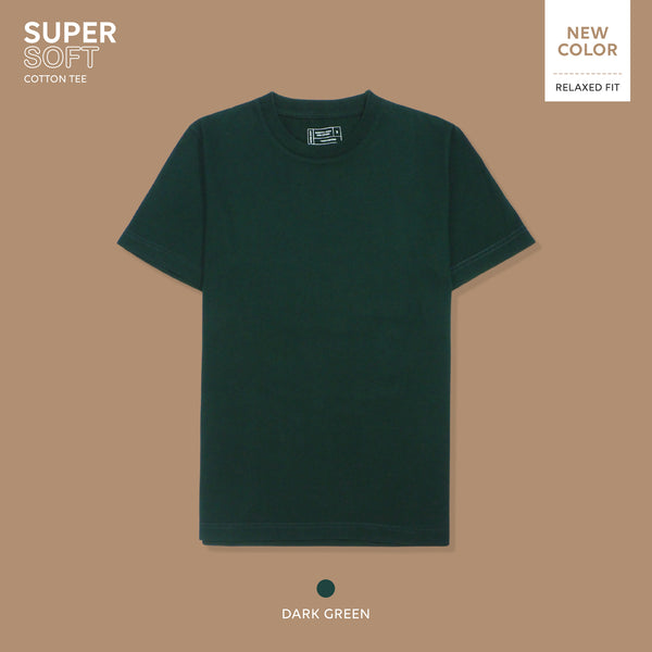 SUPER SOFT COTTON TEE - DARK GREEN