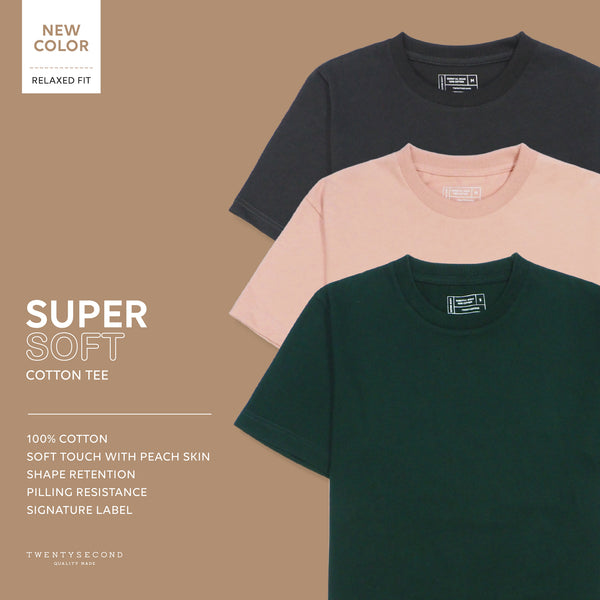 SUPER SOFT COTTON TEE - DARK GREEN