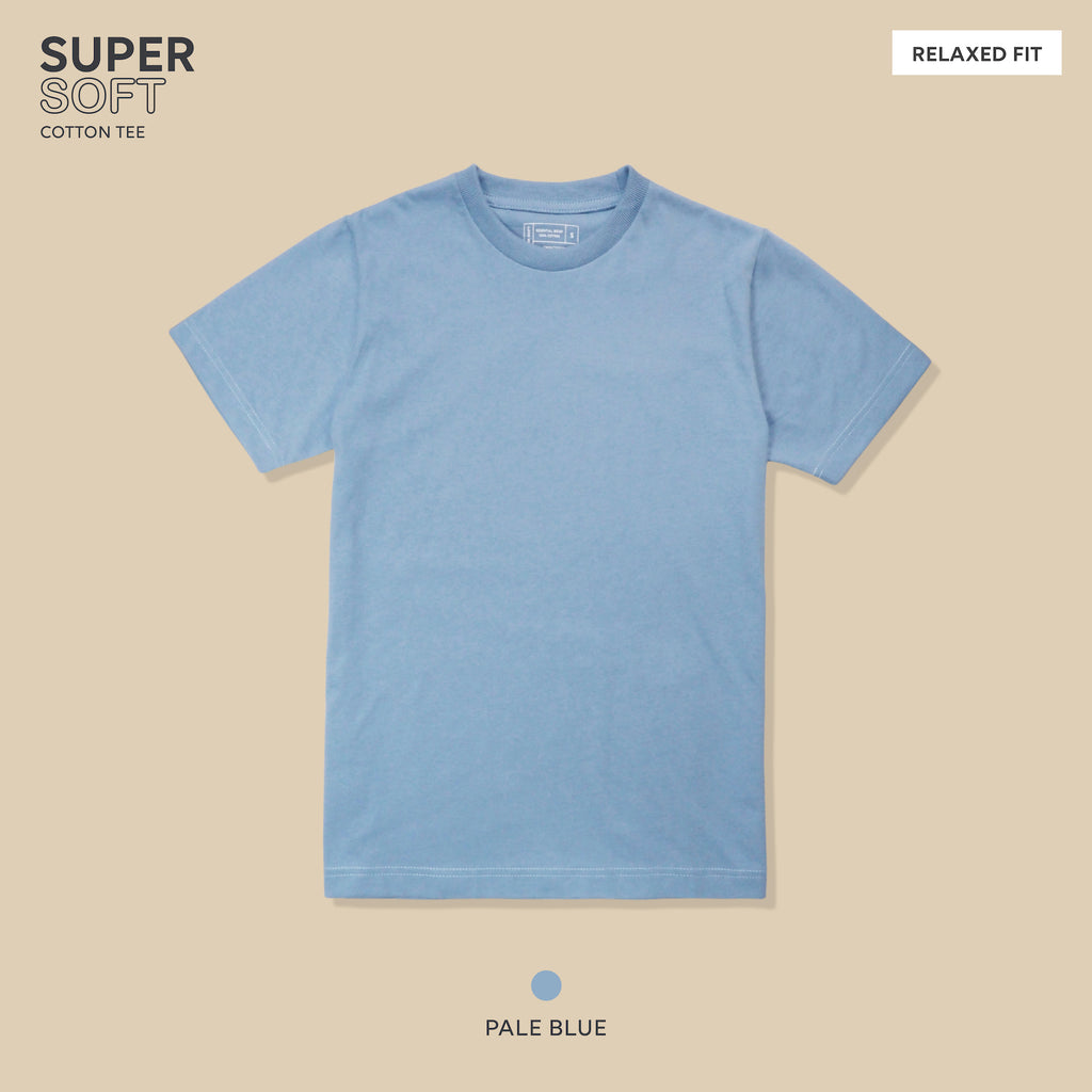 SUPER SOFT COTTON TEE - PALE BLUE