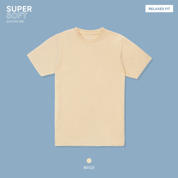 SUPER SOFT COTTON TEE - BEIGE