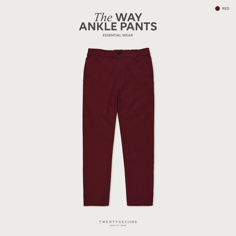 WAY ANKLE PANTS - RED