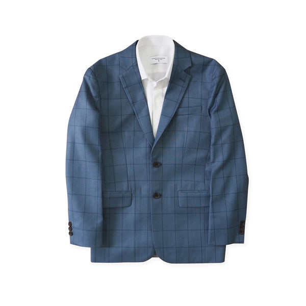 BRIT SQUARE WOOL SUIT - BLUE