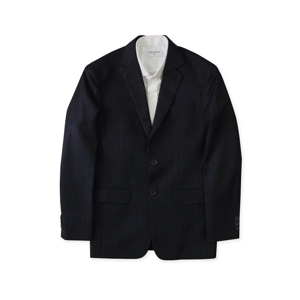 BRIT STRIPE WOOL SUIT - BLACK