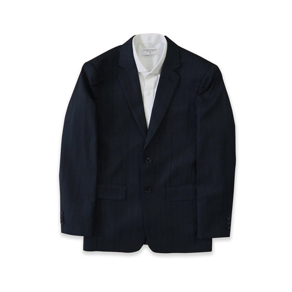 BRIT STRIPE WOOL SUIT - DARK BLUE