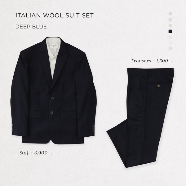 ITALIAN WOOL PANTS - DARK BLUE