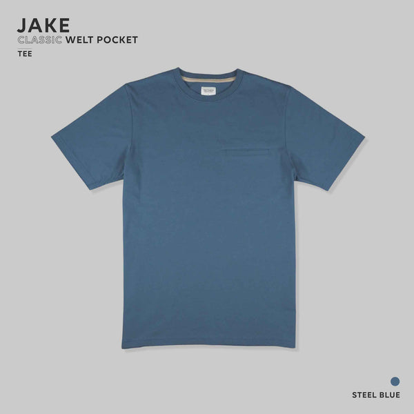 JAKE POCKET TEE - STEEL BLUE (Regular fit)